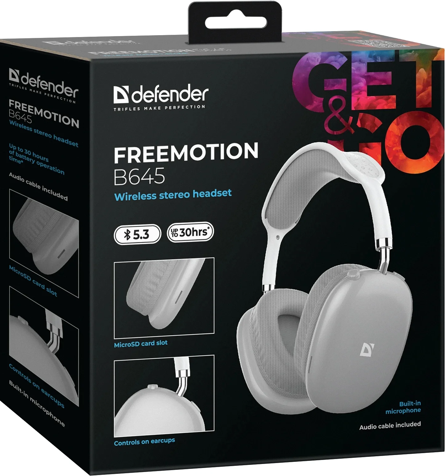 Defender Беспроводная гарнитура FreeMotion B645 серый, микрофон, Bluetooth