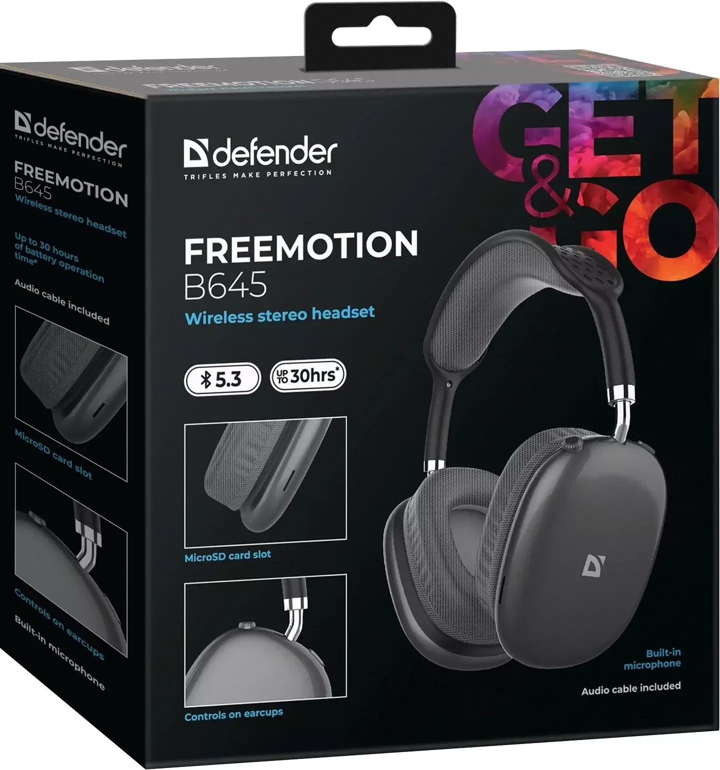 Defender Беспроводная гарнитура FreeMotion B645 черный, микрофон, Bluetooth