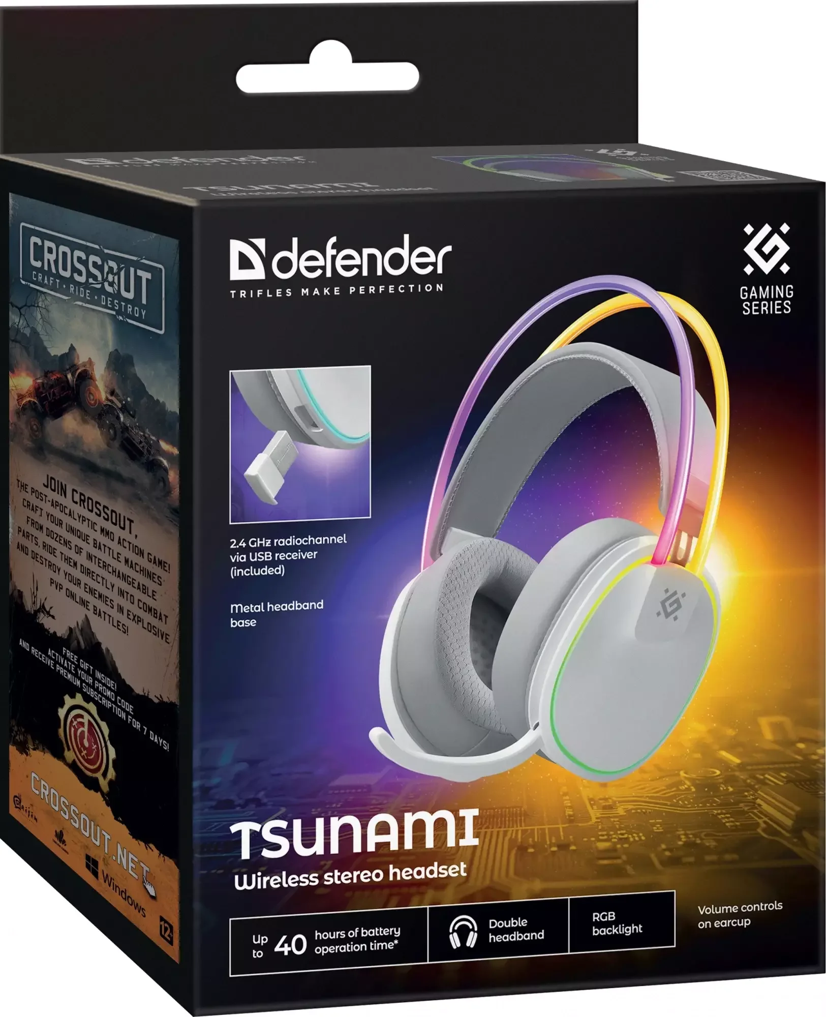 Defender Беспроводная гарнитура Tsunami BT/2.4G, белый