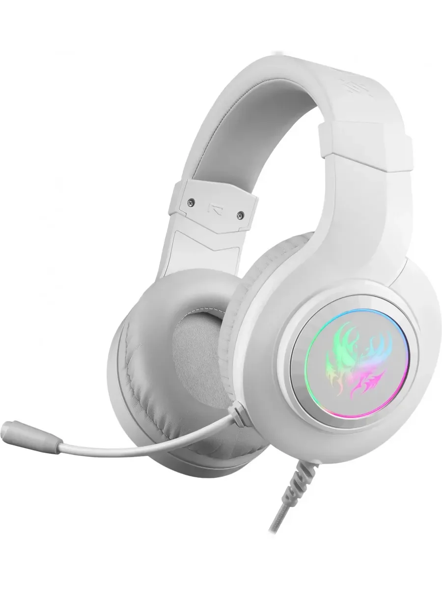 Defender Игровая гарнитура Ghost LED белый, LED, провод 1.8 м.