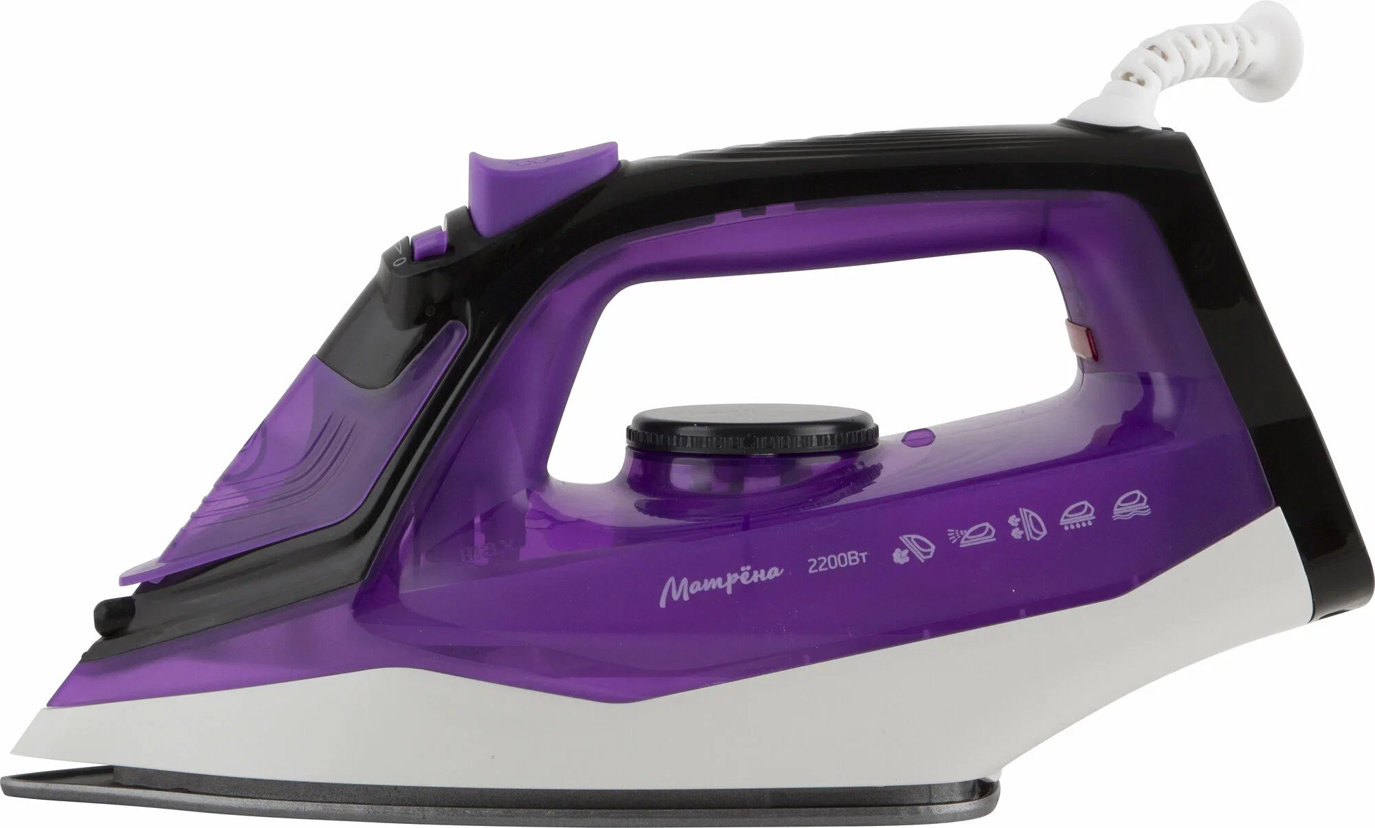 Утюг Матрёна MA-045 фиолетовый (2200Вт, пар, спрей, пар.удар, самооч., тефлоновая подошва)