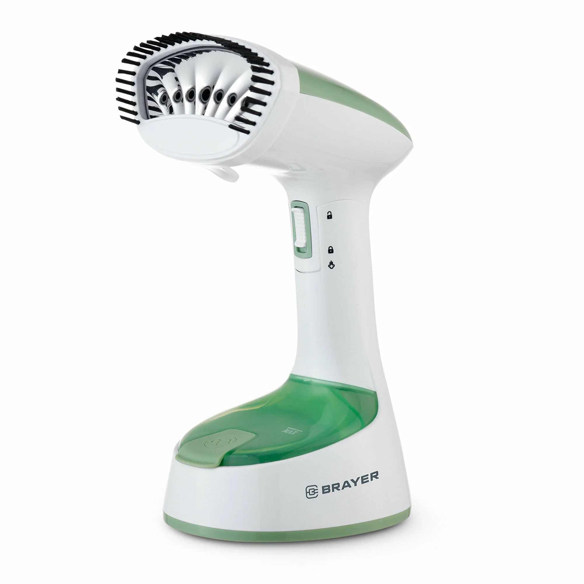 Отпариватель BRAYER BR4128GN, 1500 Вт, пар 20 г/мин, съем.щетка, фиксация пара, 120 мл ПРОМО!
