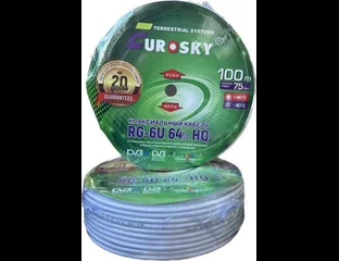 Кабель Eurosky RG-6 (64%) White SM 100м=1бхт