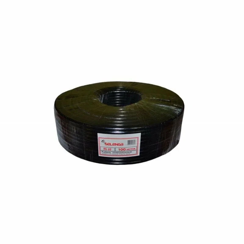 Кабель SELENGA RG6 коаксиальный силиконовый бухта100м.,PVC1.02CCA+4.8FPE+AL FOIL+128*0.12,CCA WIRE+6