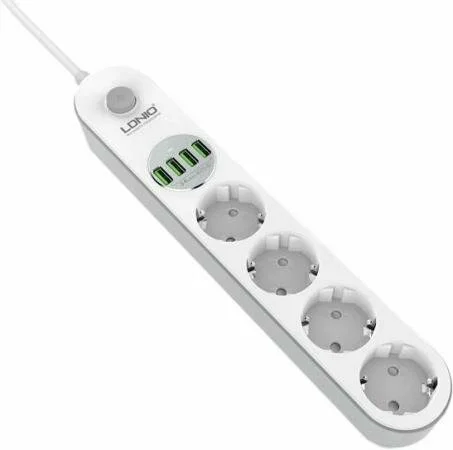 Сетевой фильтр Ldnio SE4432 Евро 4 2500W, 4 USB 5v/3.4a 2м
