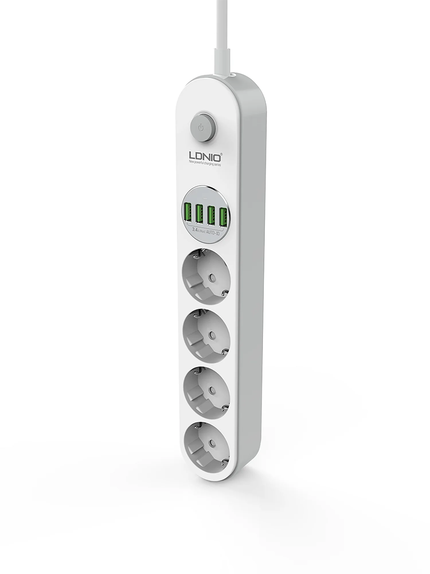 Сетевой фильтр Ldnio SE4432 Евро 4 2500W, 4 USB 5v/3.4a 2м