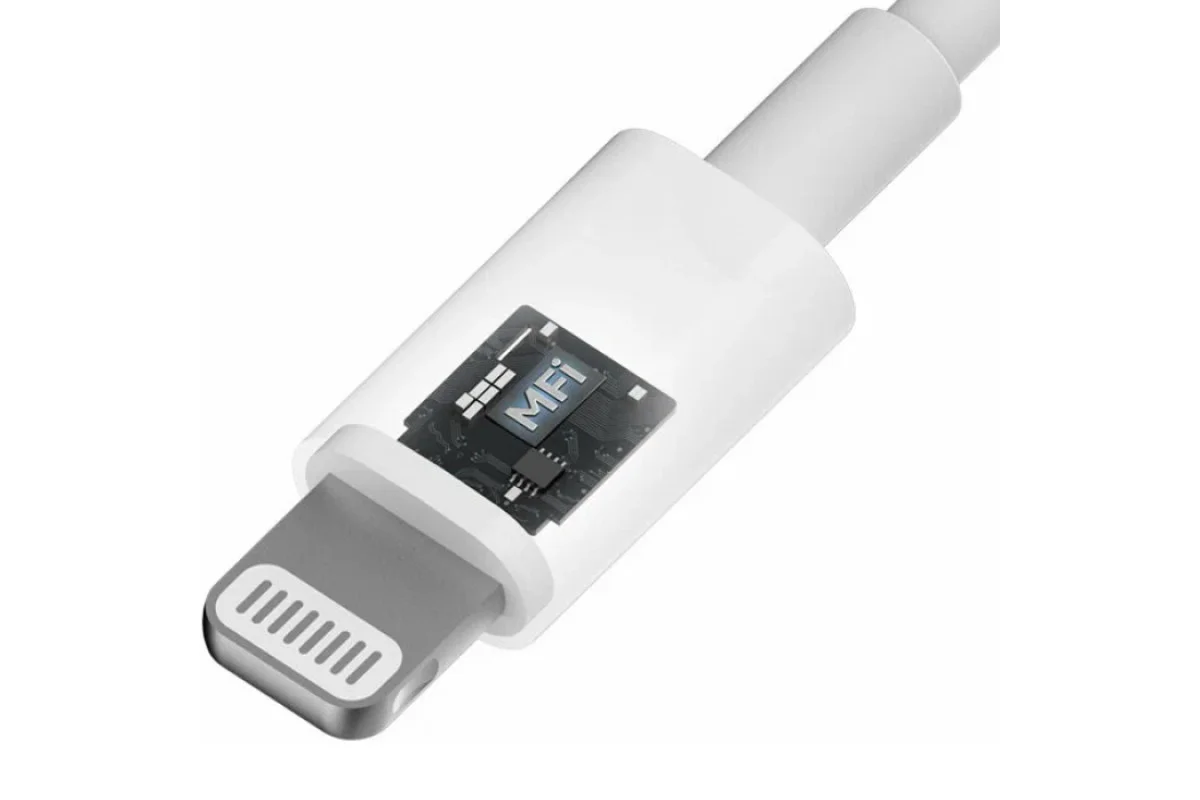 Кабель для цифровой техники и смартфонов Cuktech Type-C/Lightning, 100 см, MFI, 24 A, 20 Вт, PD, оплетка TPE (KLC-5497) белый