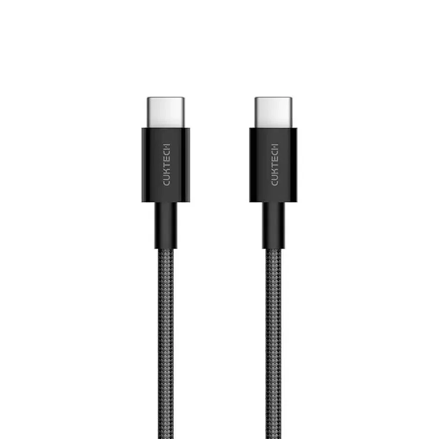 Кабель для цифровой техники и смартфонов Cuktech Type-C/Type-C, ZMI 150 см, 60 В,т 3A, PD витой материал оплетки TPE (CTC315P), черный