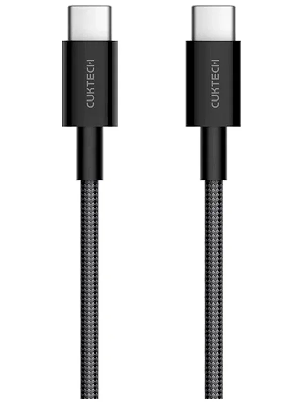 Кабель для цифровой техники и смартфонов Cuktech Type-C/Type-C, ZMI 150 см, 60 В,т 3A, PD витой материал оплетки TPE (CTC315P), черный