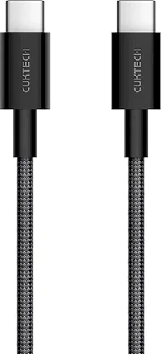 Кабель для цифровой техники и смартфонов Cuktech Type-C/Type-C, ZMI 150 см, 60 В,т 3A, PD витой материал оплетки TPE (CTC315P), черный