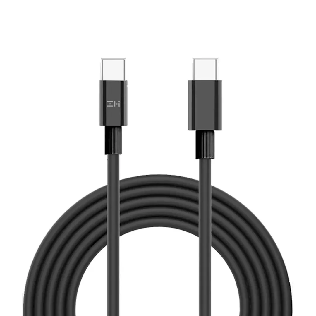 Кабель для цифровой техники и смартфонов Cuktech Type-C/Type-C, ZMI 150 см, 60 В,т 3A, PD витой материал оплетки TPE (CTC315P), черный
