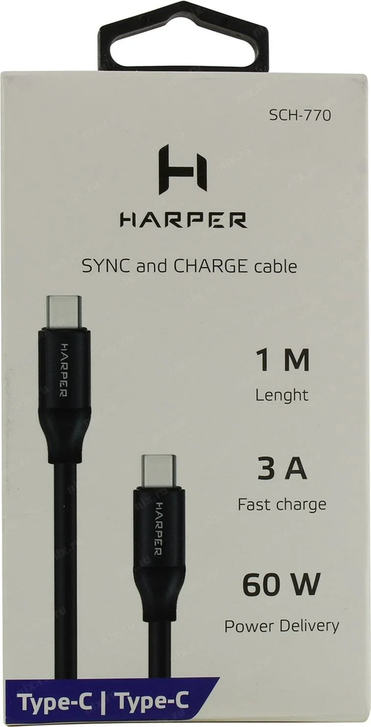 Кабель для цифровой техники и смартфонов Harper USB-C SCH-770 Black