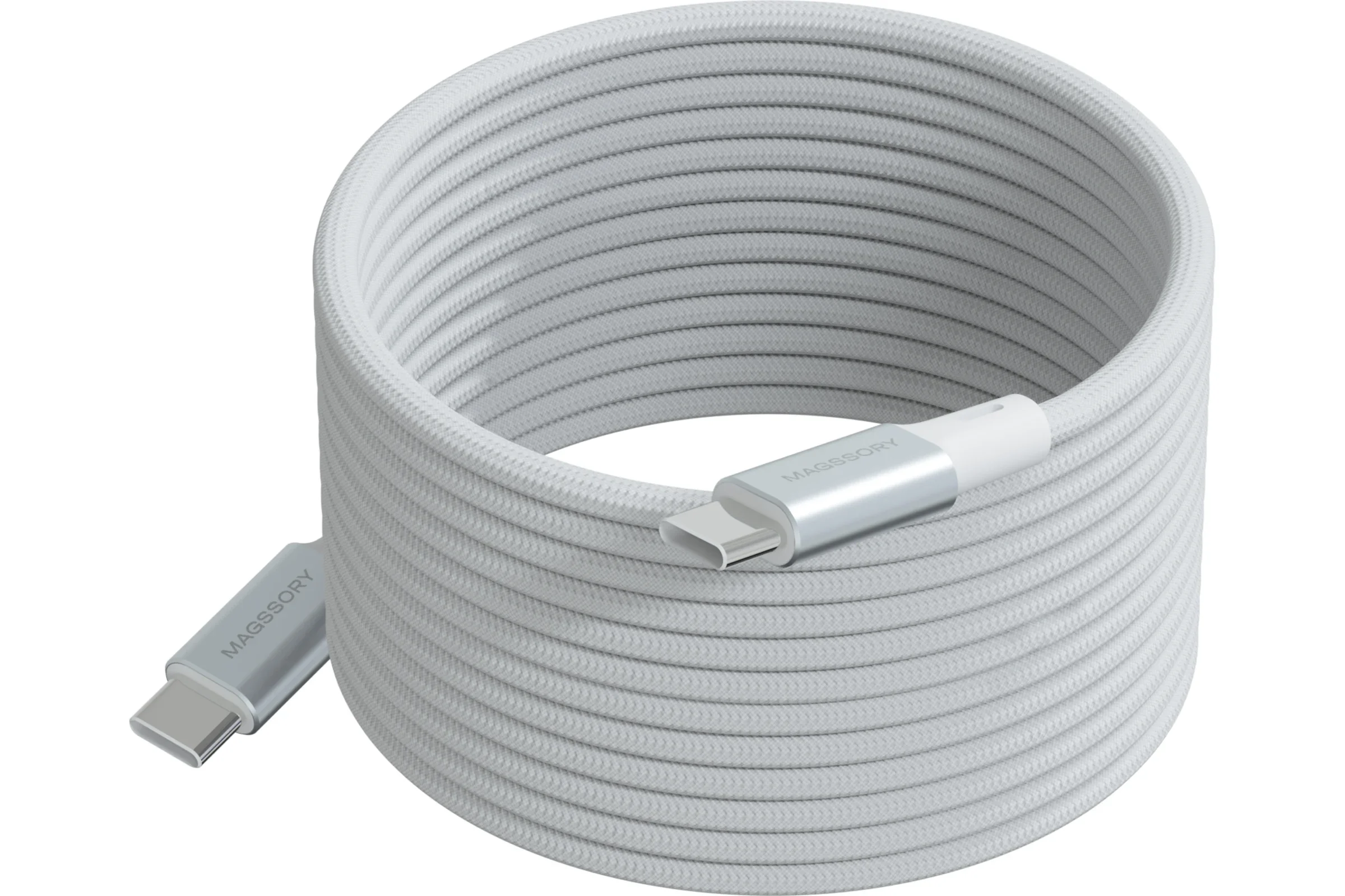 Кабель для цифровой техники и смартфонов Magssory Link C, 240W, USB-C, 2.4 м (white CBL021)