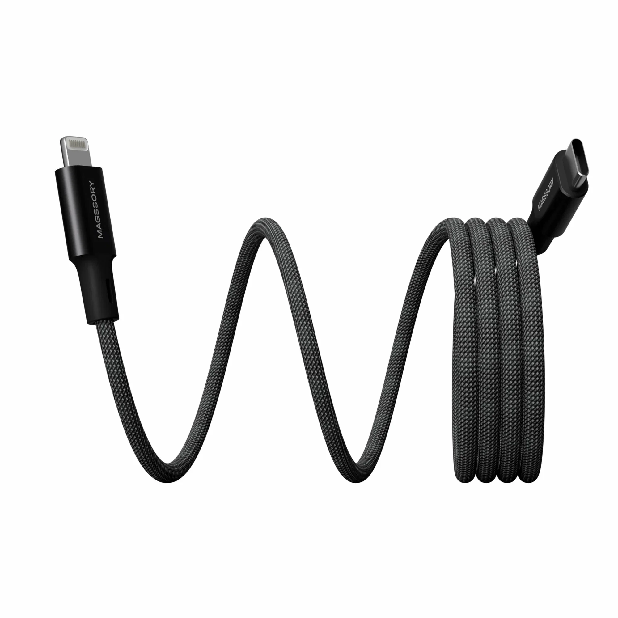 Кабель для цифровой техники и смартфонов Magssory Link L USB-C - Lightning MFI, 1.2 м (black CBL003)