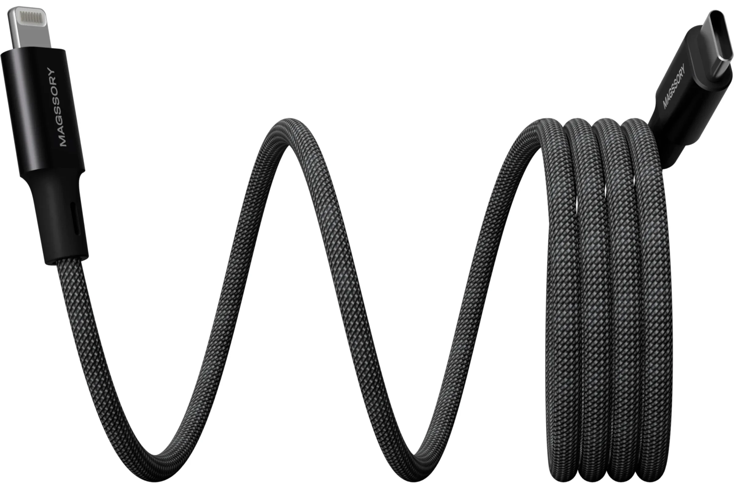 Кабель для цифровой техники и смартфонов Magssory Link L USB-C - Lightning MFI, 1.2 м (black CBL003)