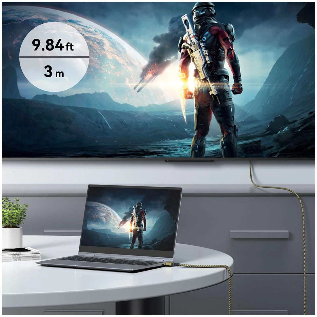 Кабель для цифровой техники и смартфонов Mokin MOHD0212-GO HDMI to HDMI, 1.2 м