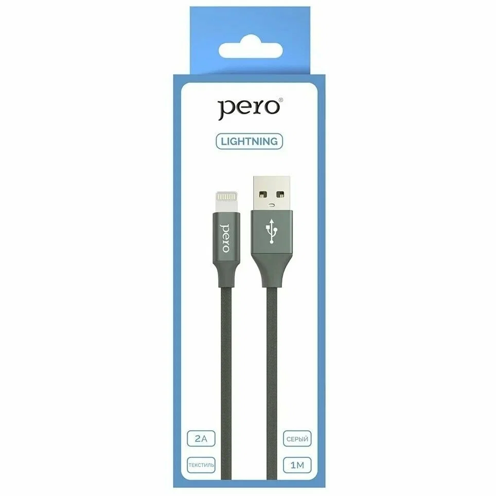 Кабель для цифровой техники и смартфонов Pero DC-02 Type-C 2А 1 м серый
