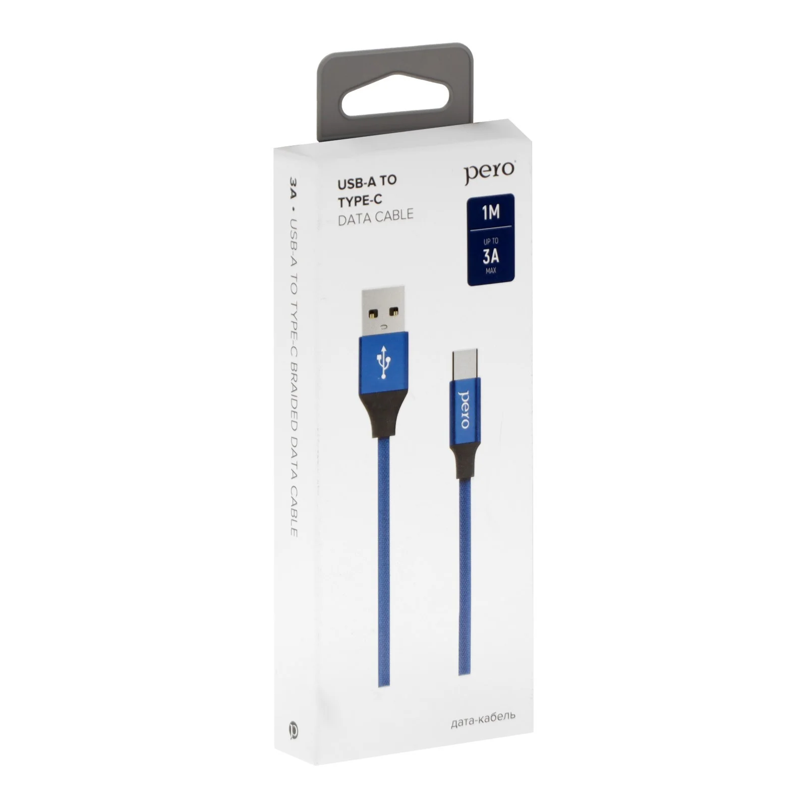 Кабель для цифровой техники и смартфонов Pero DC-02 Type-C 2А 1 м синий