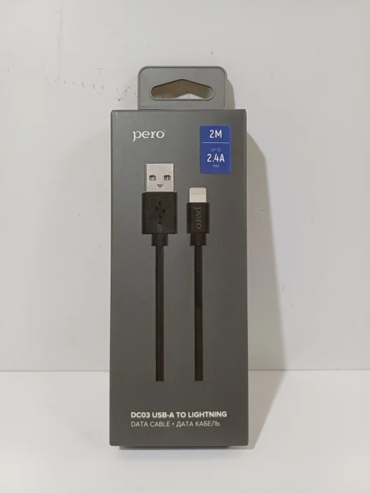Кабель для цифровой техники и смартфонов Pero DC-03 8-pin Lightning 2А 2м черный