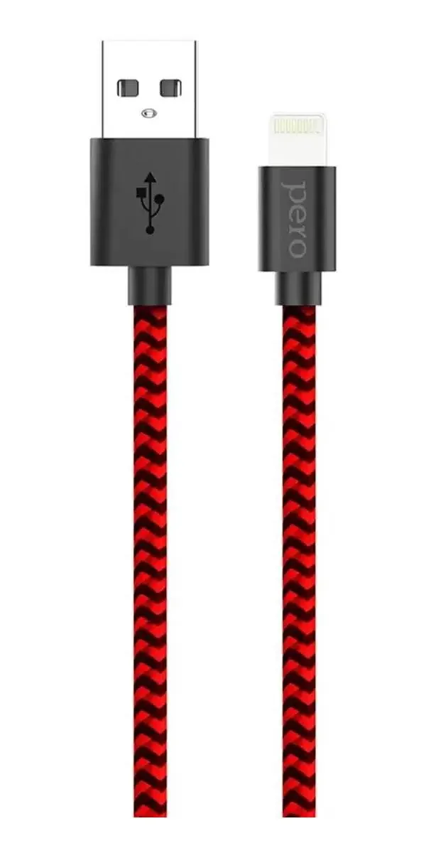 Кабель для цифровой техники и смартфонов Pero DC-04 8-pin Lightning 2А 2м Red-black