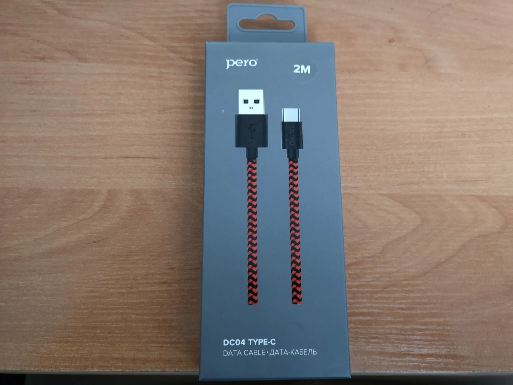 Кабель для цифровой техники и смартфонов Pero DC-04 Type-C 3А 1м Red-black Fast Charge