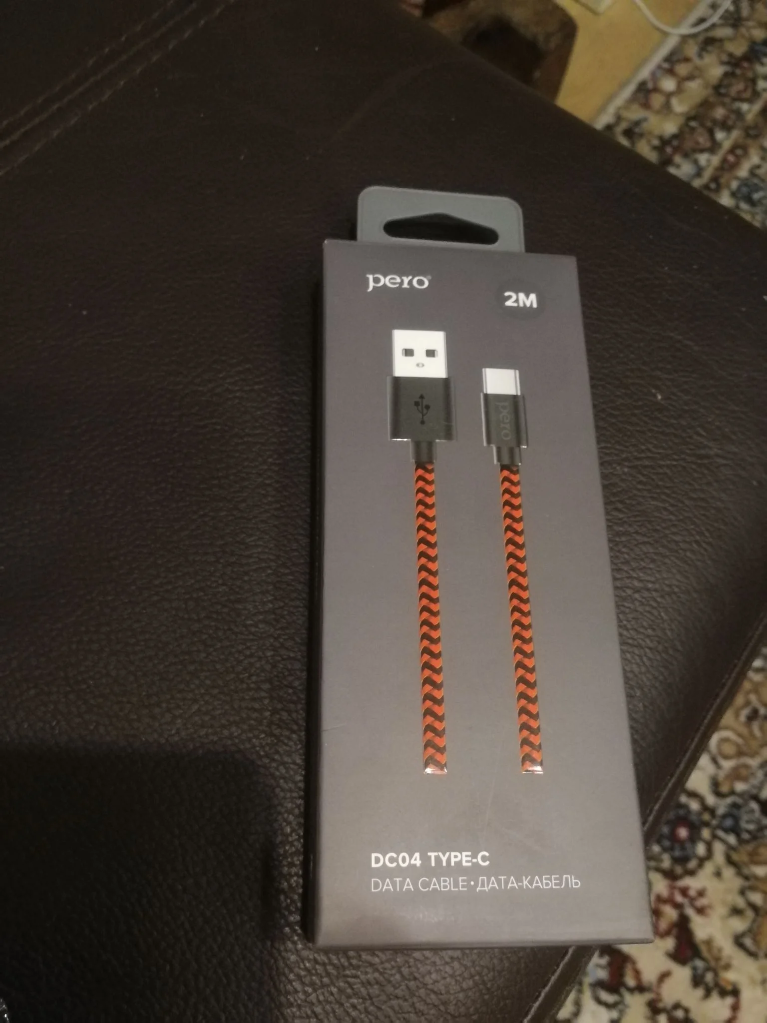Кабель для цифровой техники и смартфонов Pero DC-04 Type-C 3А 2м Red-black Fast Charge