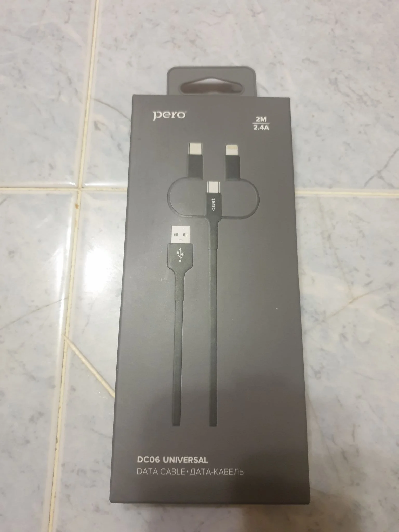 Кабель для цифровой техники и смартфонов Pero DC-06 Universal 3 in 1 Lightning/micro USB/Type-C 2А 2м черный