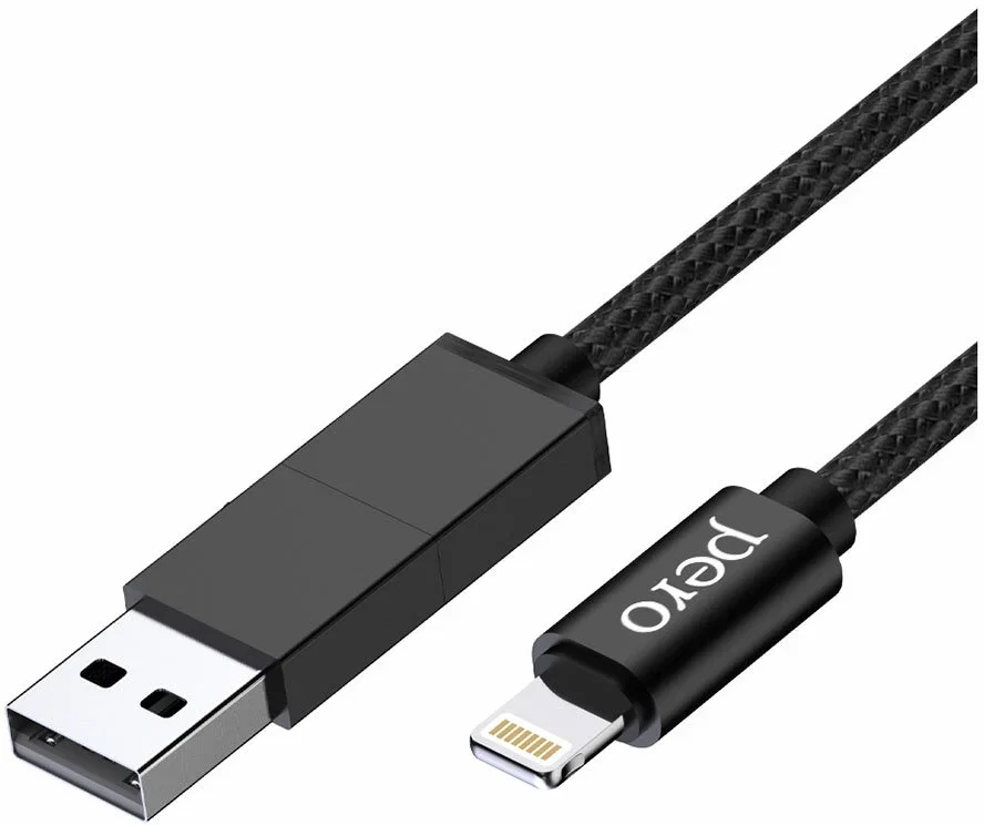 Кабель для цифровой техники и смартфонов Pero DC-07 UNIVERSAL 2 in 1 USB-A + PD to Lightning 1m Black