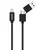 Кабель для цифровой техники и смартфонов Pero DC-07 UNIVERSAL 2 in 1 USB-A + PD to Lightning 1m Black