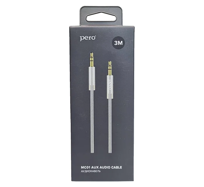 Кабель для цифровой техники и смартфонов Pero MC-01 2x3.5 JACK 2м Silver