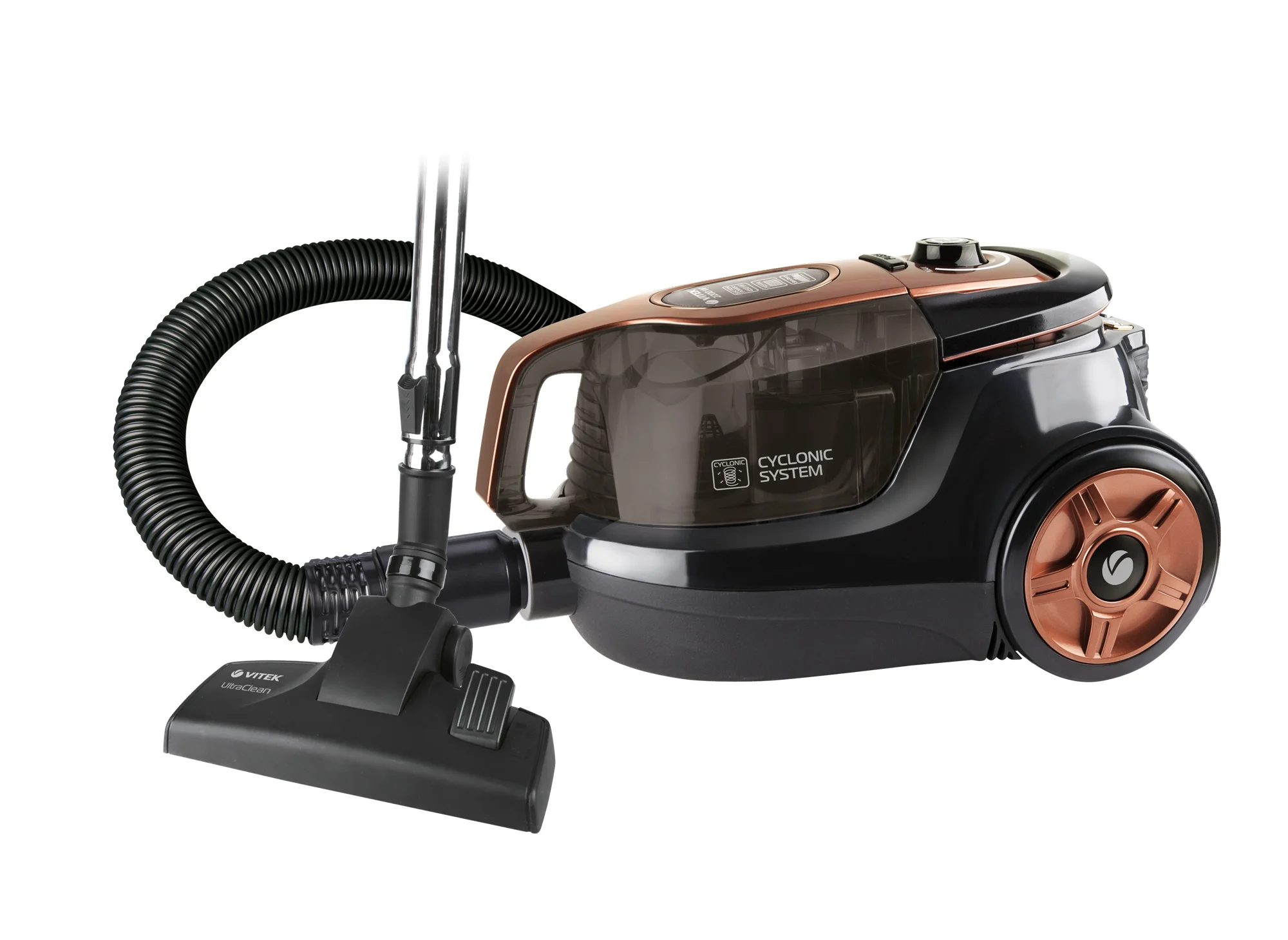 Пылесос без мешка Vitek VT-8117 (BK) (2200Вт, 2,5л, 4 ступ фильтр, труба всас. телескопическая)