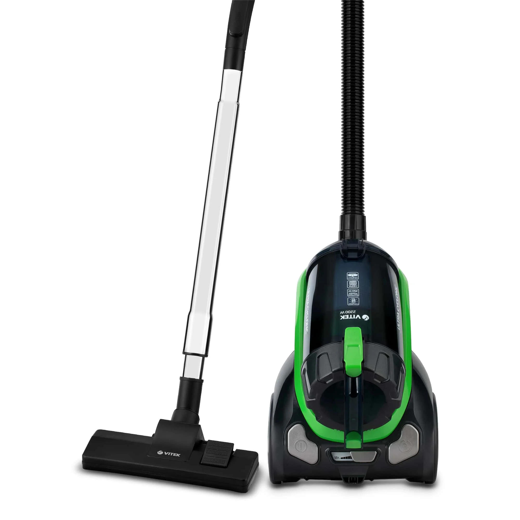 Пылесос без мешка Vitek VT-8130 BK (2200Вт, 3,5л, труба всасывания: телескопическая)