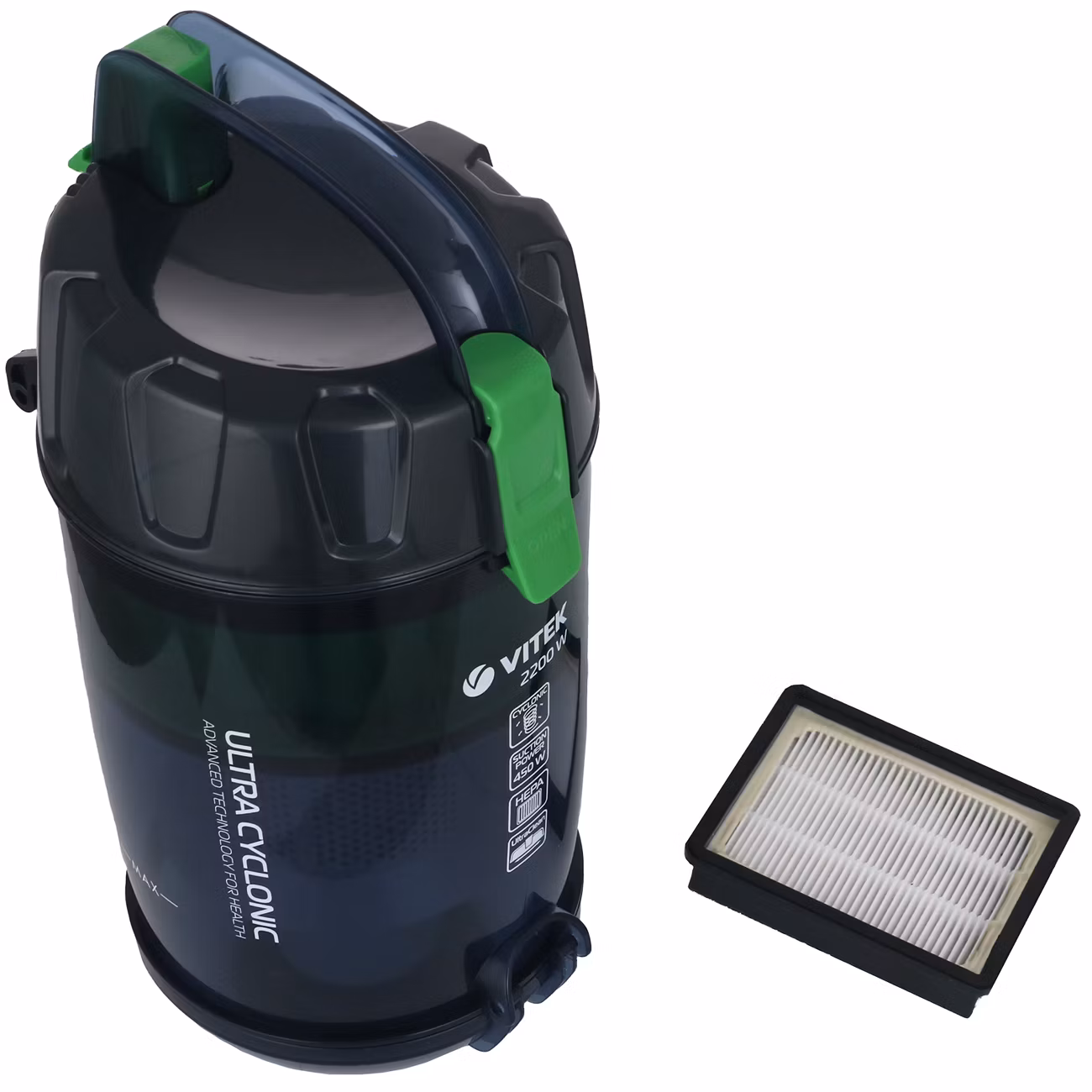 Пылесос без мешка Vitek VT-8130 BK (2200Вт, 3,5л, труба всасывания: телескопическая)