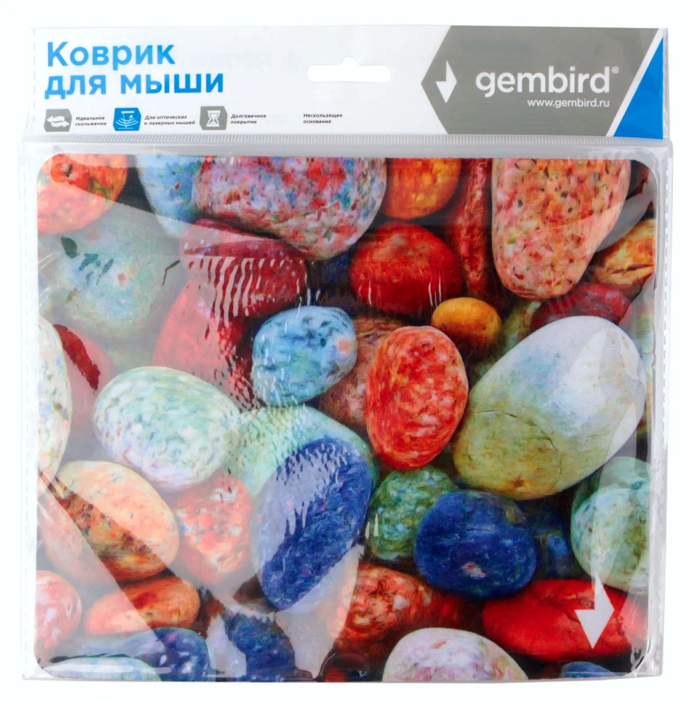 Коврик для мыши Gembird MP-STONES, рисунок "камни", размеры 220x180x1мм, полиэстер/резина