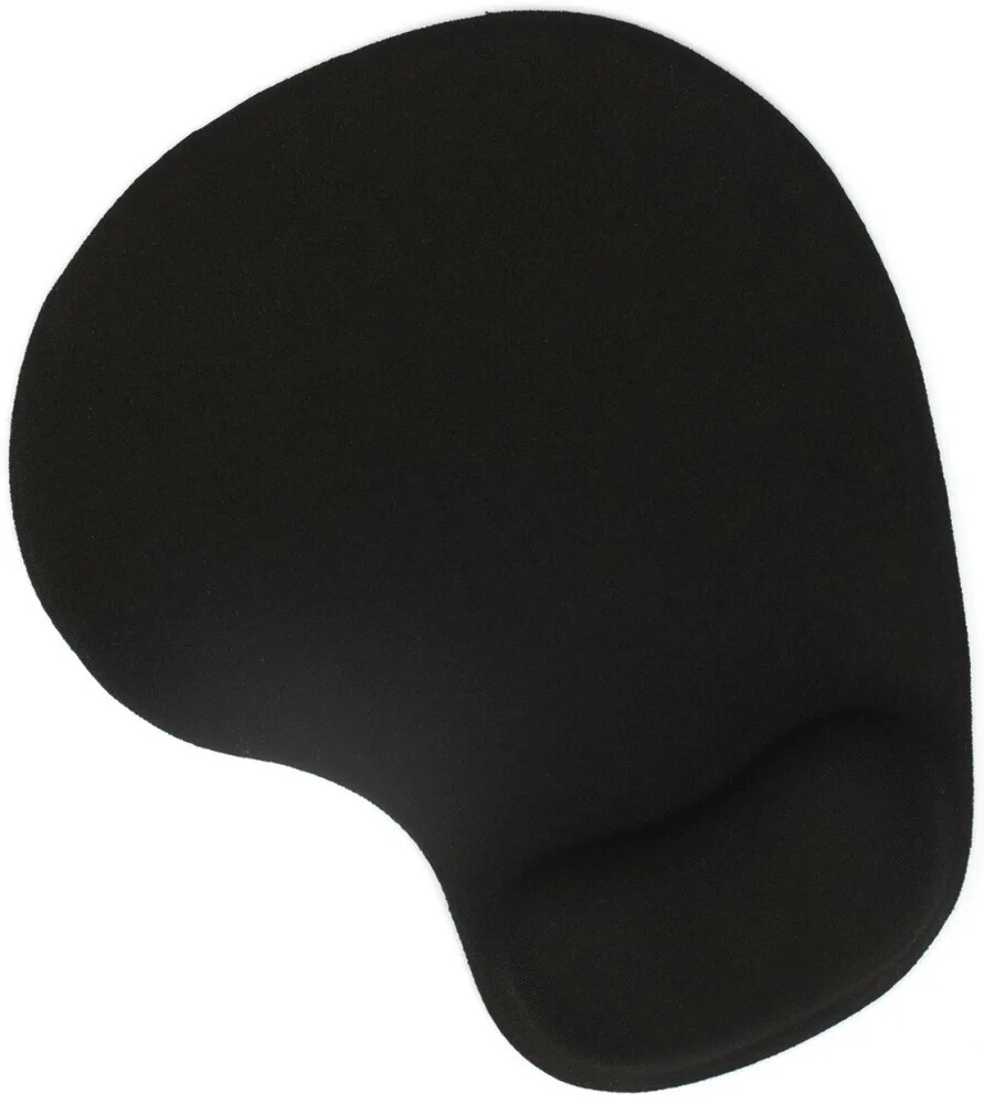 Коврик для мыши с подушкой под запястье Gembird MP-WR-BLACK, черный, 225х195х5мм, ткань/резина, блистер
