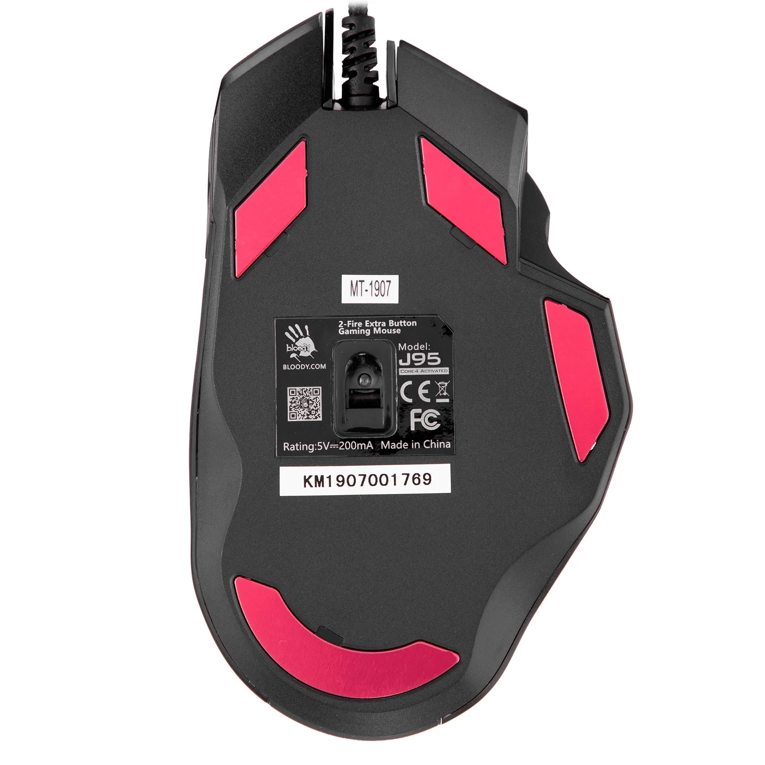 Мышь проводная A4Tech Bloody J95s черный, 8000 dpi, USB, кнопки - 9