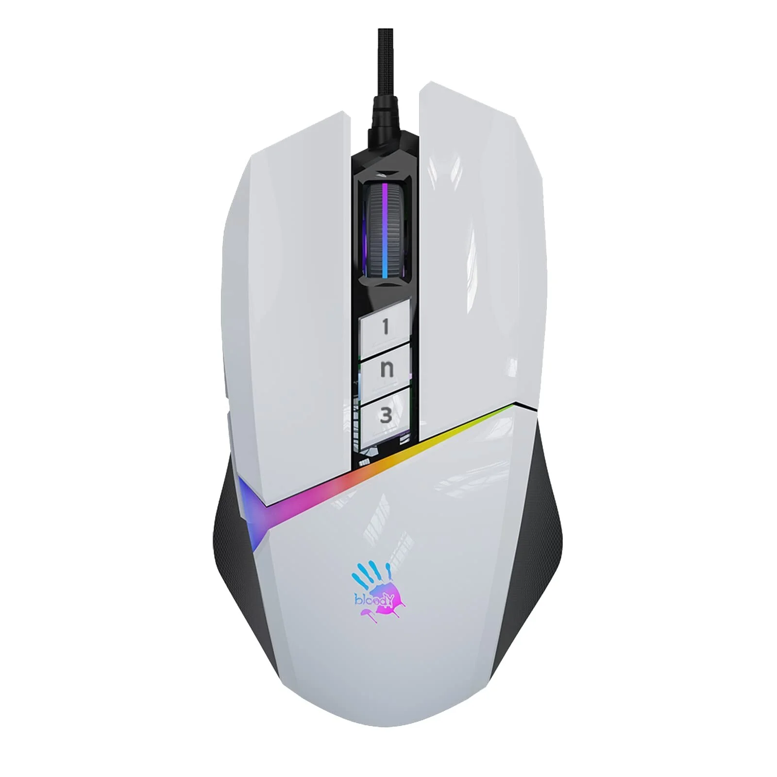 Мышь проводная A4Tech Bloody W60 Max белый, 10000 dpi, USB, кнопки - 10