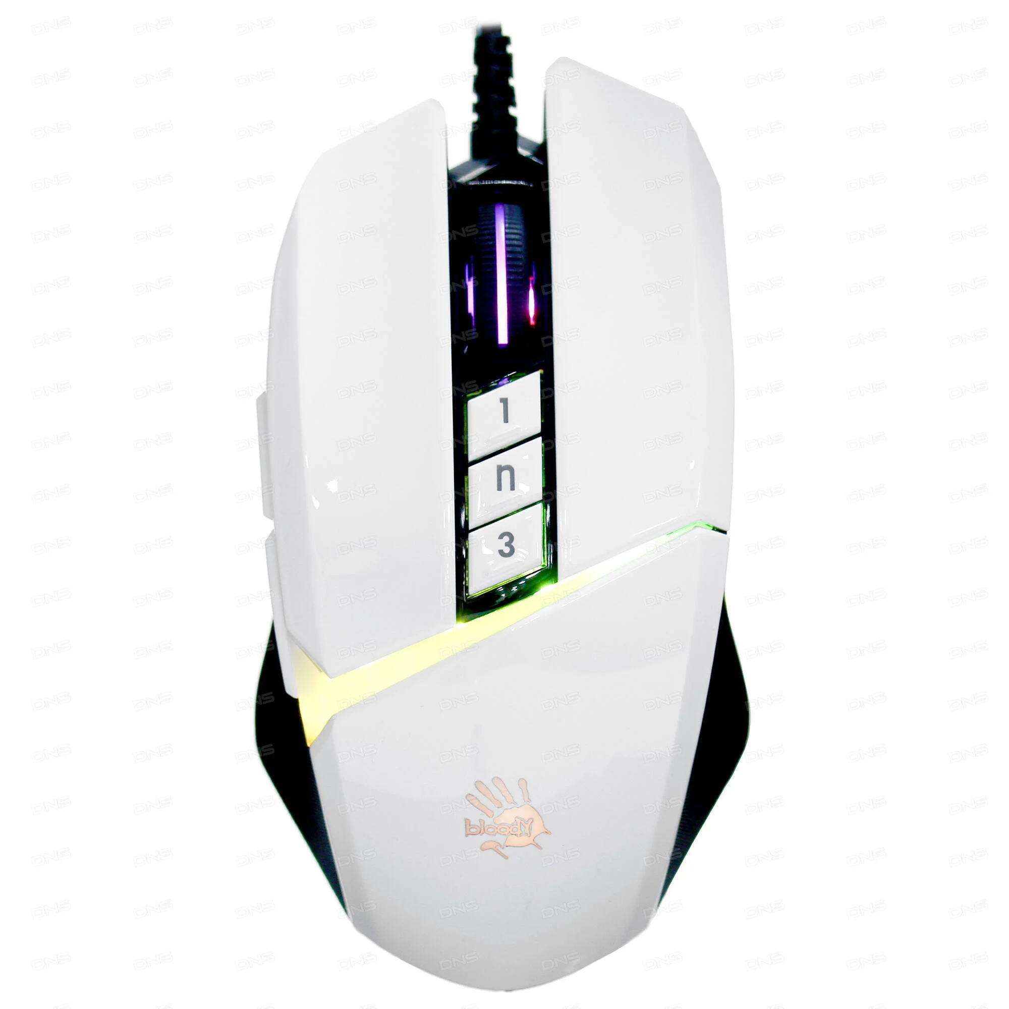 Мышь проводная A4Tech Bloody W60 Max белый, 10000 dpi, USB, кнопки - 10