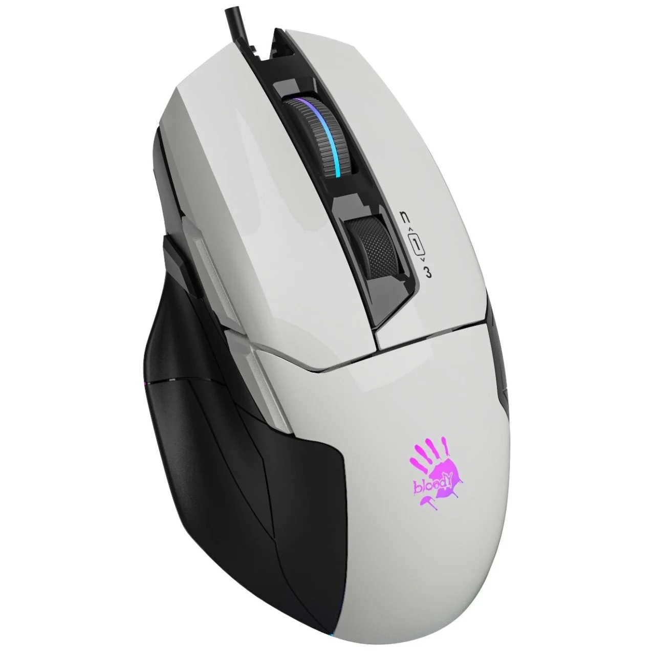Мышь проводная A4Tech Bloody W70 Max белый, 10000 dpi, USB, кнопки - 9