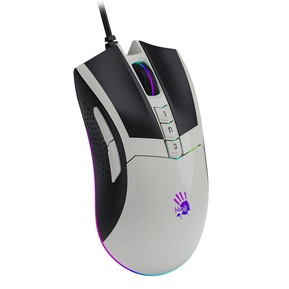 Мышь проводная A4Tech Bloody W90 Max белый/черный, 10000 dpi, USB, кнопки - 10