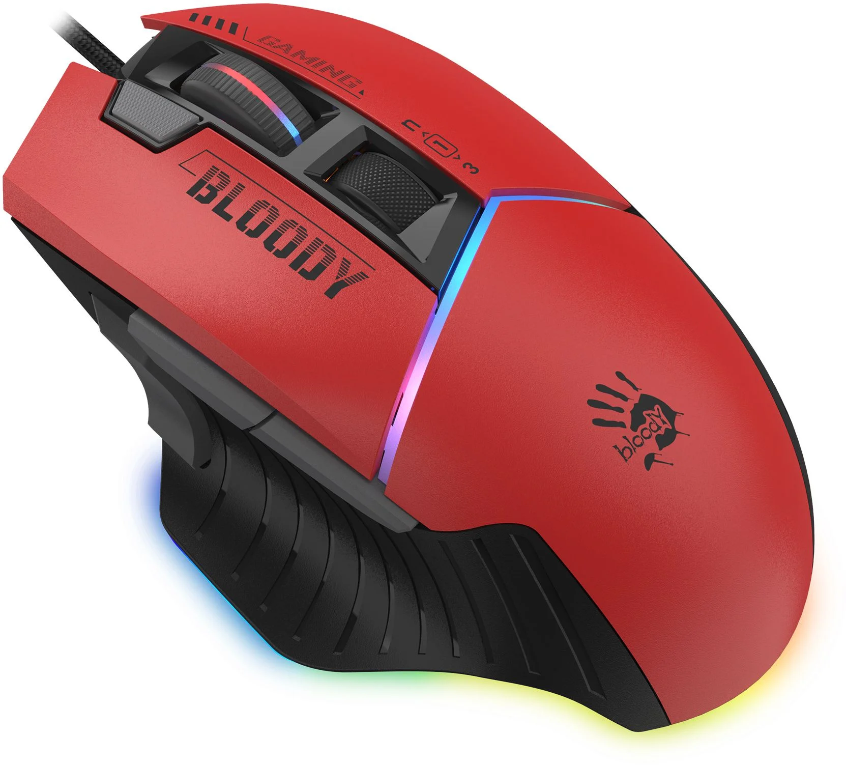Мышь проводная A4Tech Bloody W95 Max Sports красный/черный оптическая (12000dpi) USB (10but)