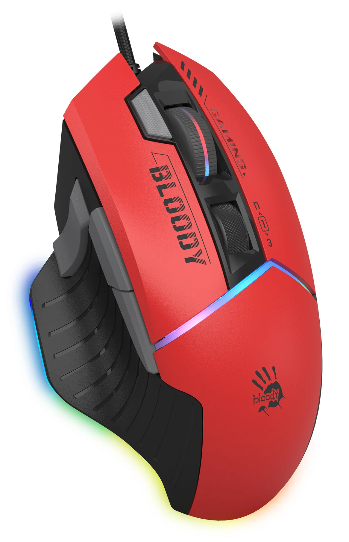Мышь проводная A4Tech Bloody W95 Max Sports красный/черный оптическая (12000dpi) USB (10but)