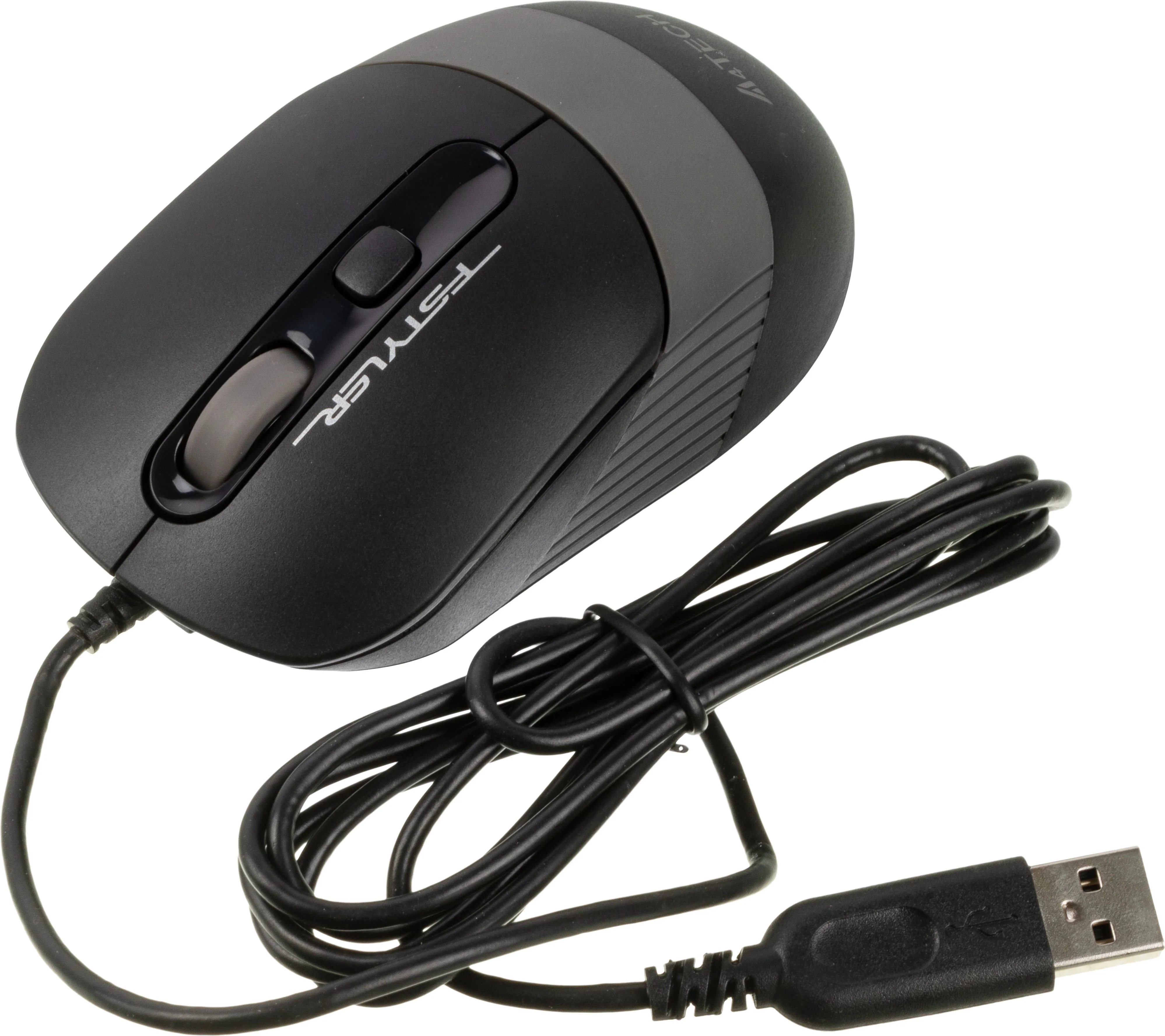 Мышь проводная A4Tech Fstyler FM10 черный/серый, 1600 dpi, USB, кнопки - 4