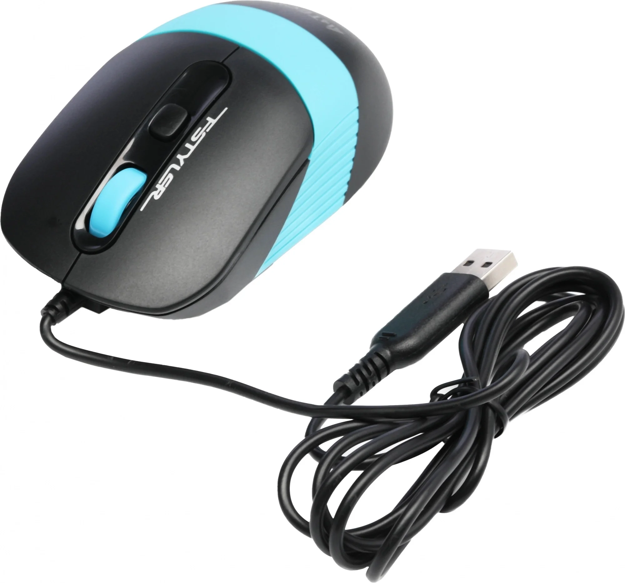 Мышь проводная A4Tech Fstyler FM10 черный/синий, 1600 dpi, USB, кнопки - 4