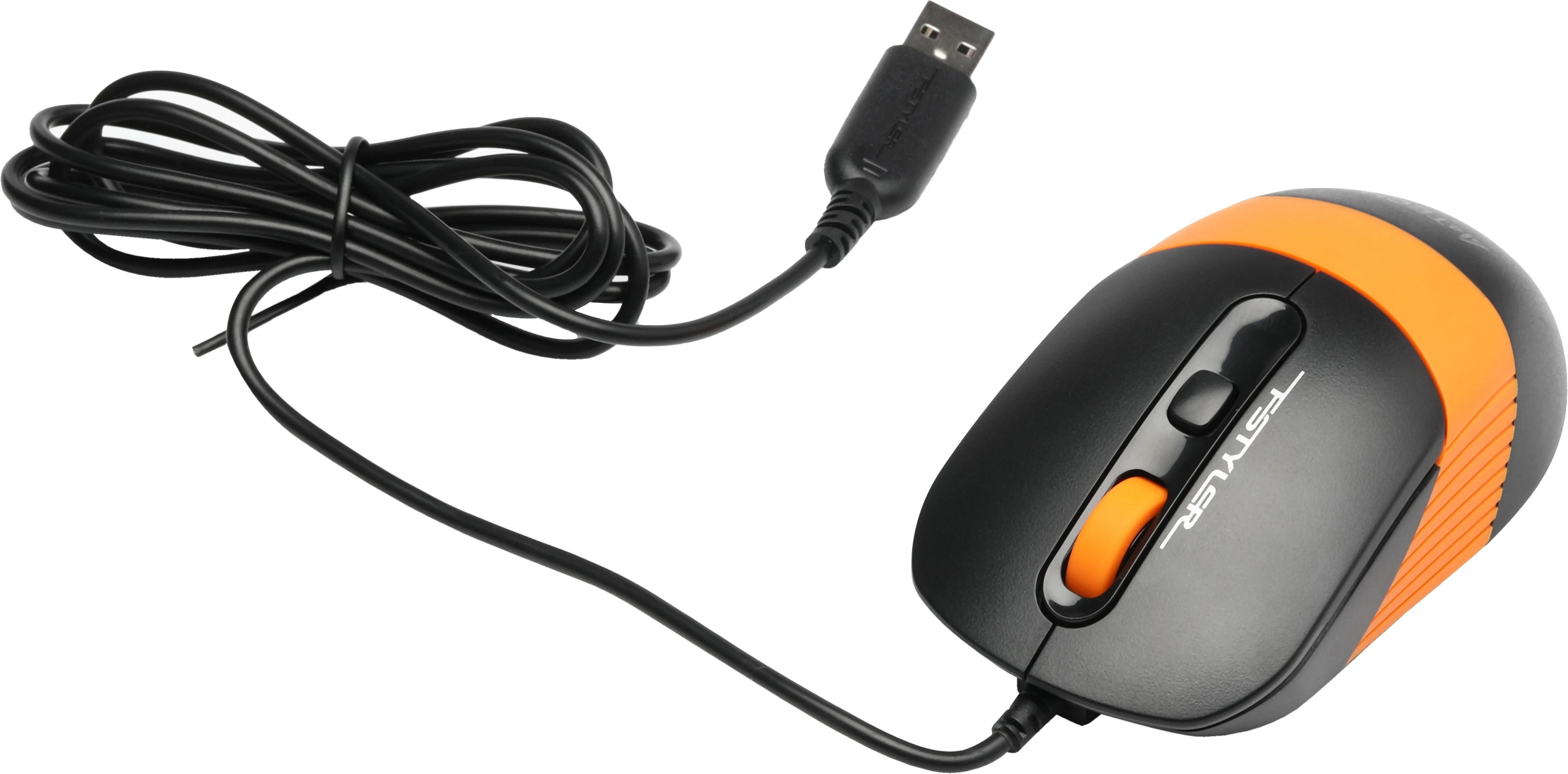 Мышь проводная A4Tech Fstyler FM10S черный/оранжевый, 1600 dpi, USB, кнопки - 4