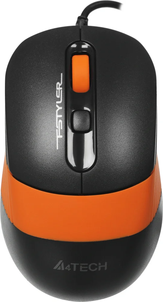 Мышь проводная A4Tech Fstyler FM10S черный/оранжевый, 1600 dpi, USB, кнопки - 4