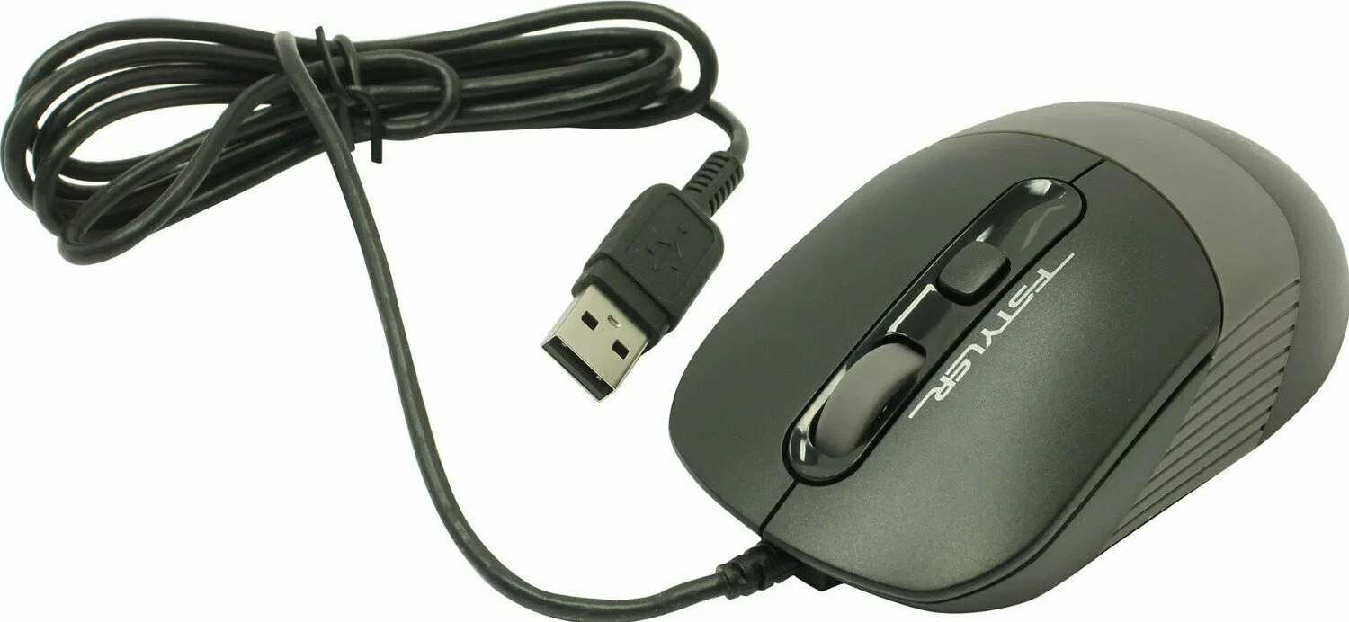 Мышь проводная A4Tech Fstyler FM10T серый, 1600 dpi, USB, кнопки - 4
