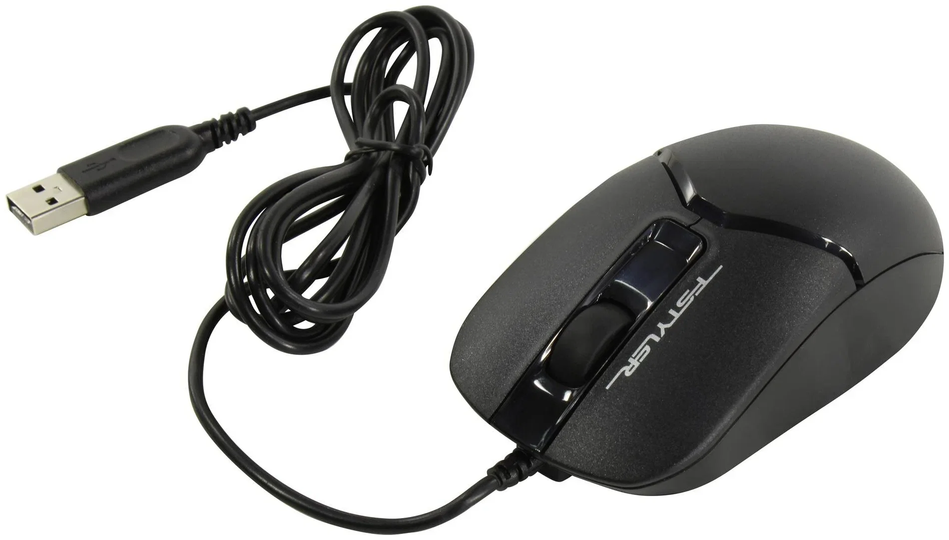 Мышь проводная A4Tech Fstyler FM12 черный, 1200 dpi, USB, кнопки - 3