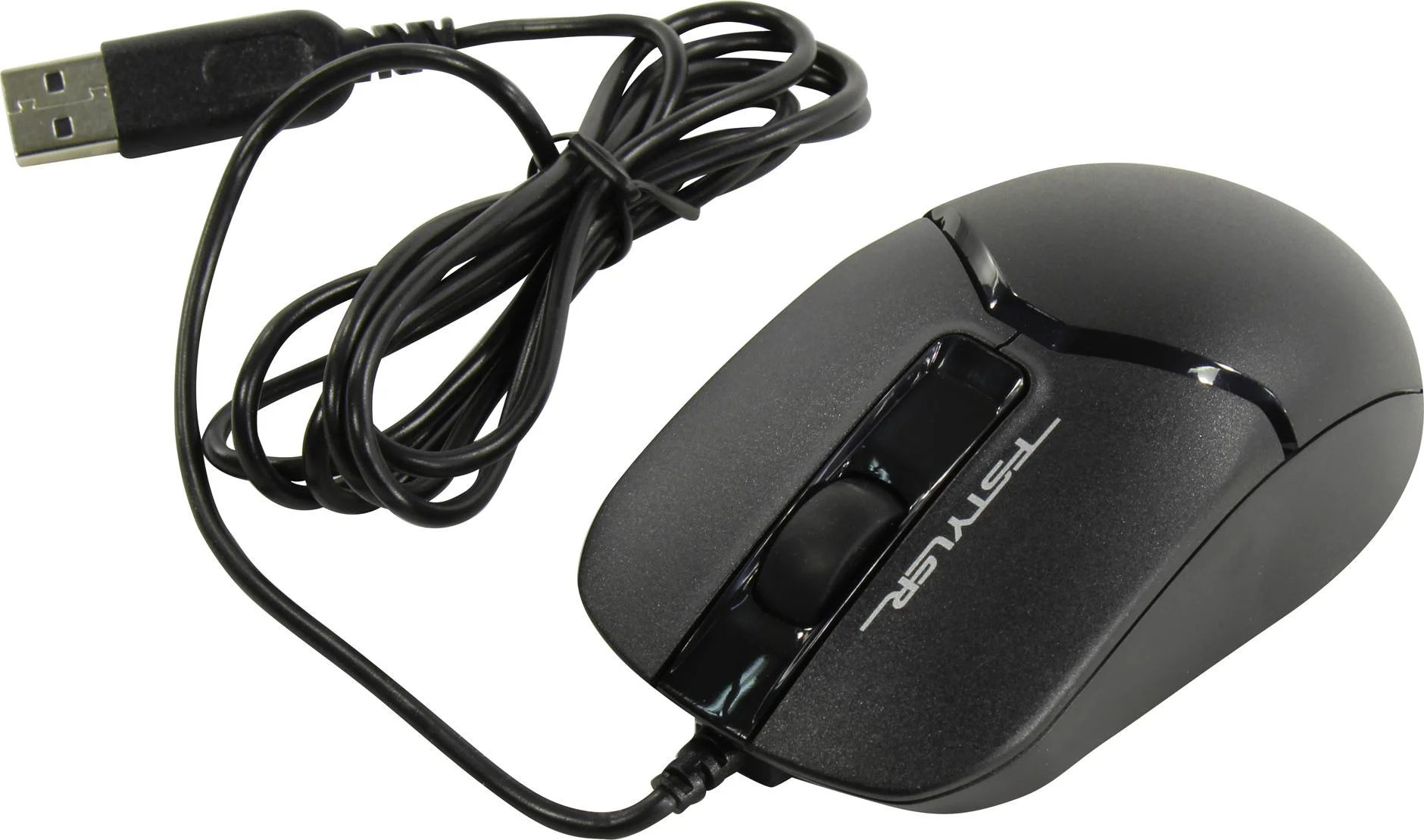 Мышь проводная A4Tech Fstyler FM12S черный, 1200 dpi, USB, кнопки - 3