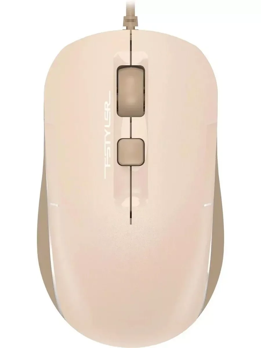 Мышь проводная A4Tech Fstyler FM26 бежевый/коричневый, 1600 dpi, USB, кнопки - 4